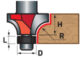 Fréza zaoblovací, stopková do dřeva R6,3xD2  (40334)