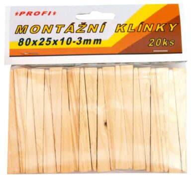 Klínky montážní dřev.80x25x10-3,20k  (28661)