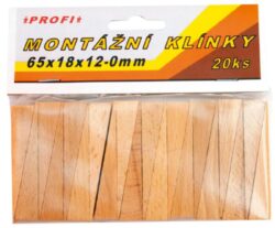 Klínky montážní dřev.65x18x12-0,20k - Dřevěné montážní klínky 65x18x12
