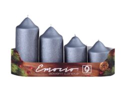 Svíčky adventní stup. , 5cm, mat. grafitové - Adventní svíčky stupňovité pr. 5cm, mat. grafitové